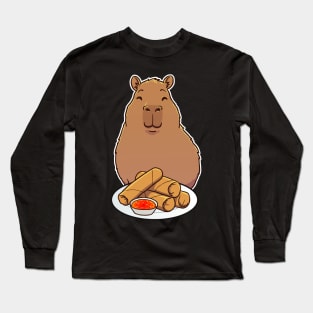 Capybara Spring Rolls Long Sleeve T-Shirt